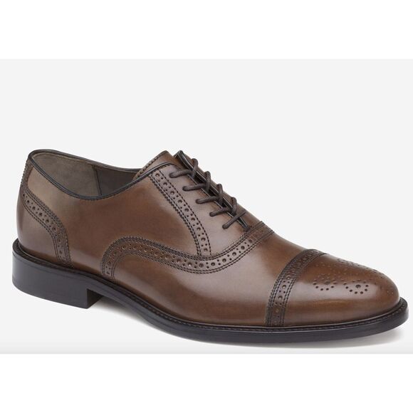 JOHNSTON & MURPHY LEWIS BROWN CAP TOE MEN\'S SHOES SZ 9 main image 5